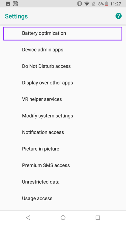 Google Nexus battery optimization step 3