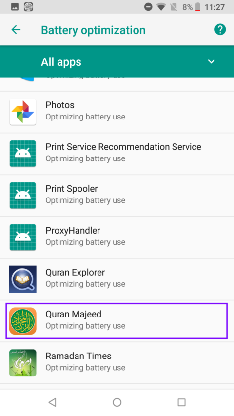 Google Nexus all apps list step 4