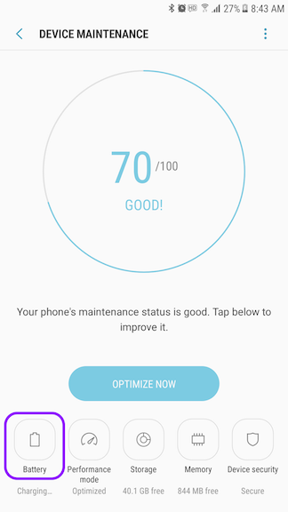 Samsung device maintenance step 2