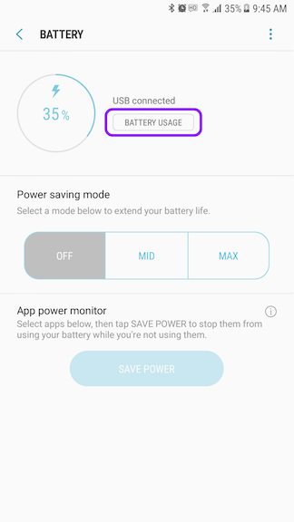 Samsung battery usage step 3