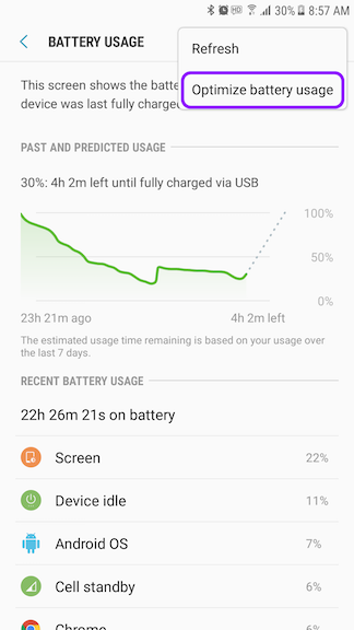 Samsung optimize battery usage step 4
